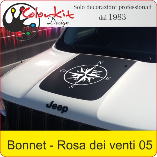 2pz Rosa dei Venti con Montagne Adesivo Stickers per Auto Jeep e Suv