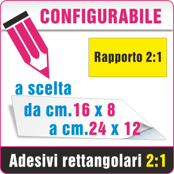 Adesivi rettangolari da cm.16X8 a cm.24X12